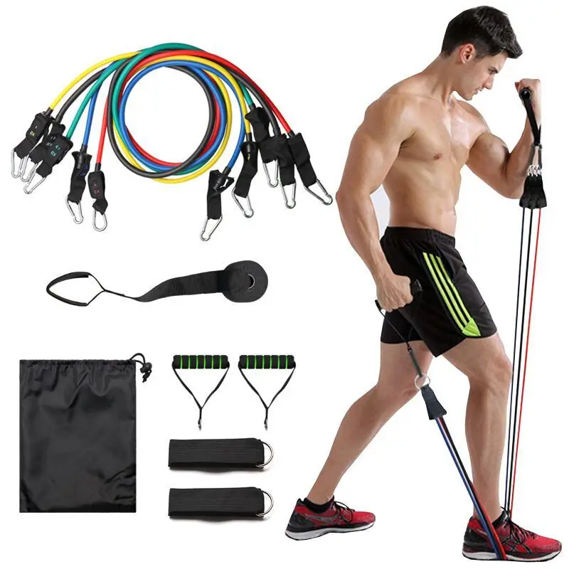 Multi-function combination TPE11 piece set of pull tension rope set  resistance bands