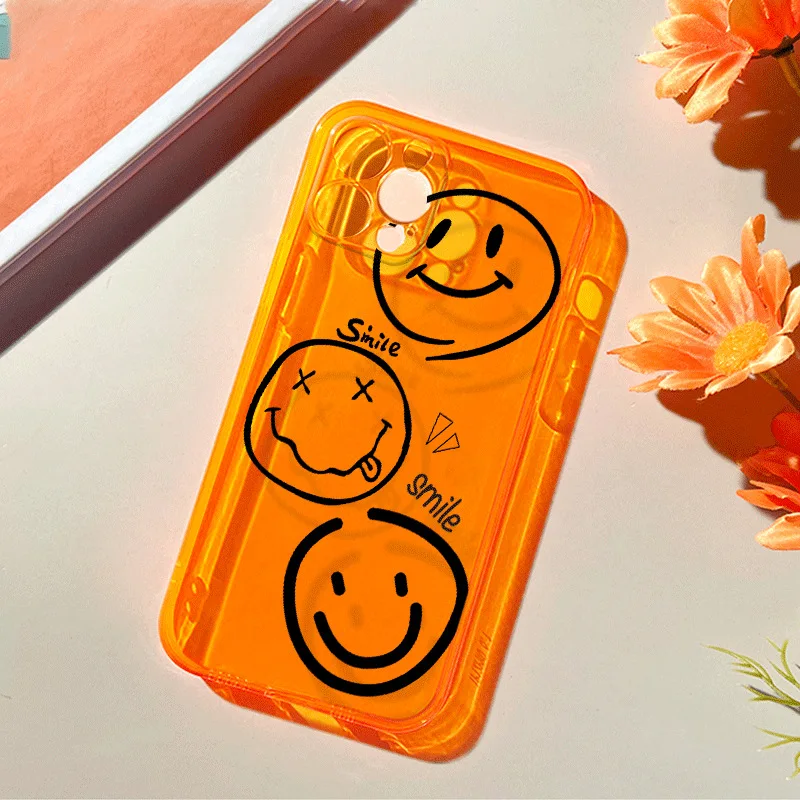 New Products The Transparent Orange Black Lines Impressions Wholesale Phone Case For iPhone X XS Max 11 12 13 14 Pro Max