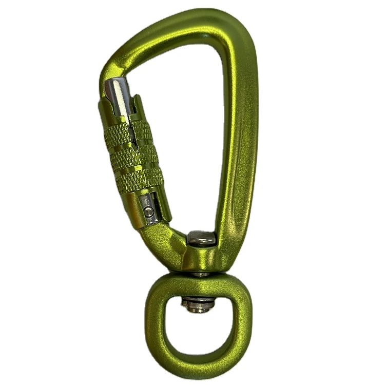 JRSGS Self Swivel Rock Climbing Carabiner Aviation Aluminum Dog Leash Carabiners Auto Locking 4KN Swivel Snap Hook 7801D3TN