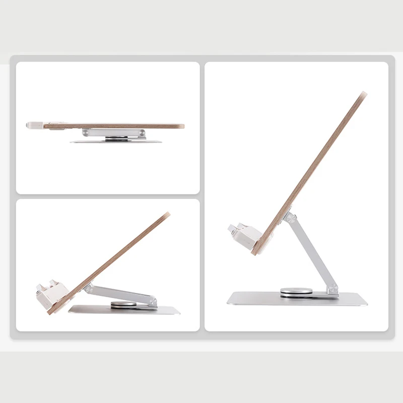 Adjustable Desktop Cookbook and document Holder with Rotatable Swivel Base Foldable and Portable Book Stand