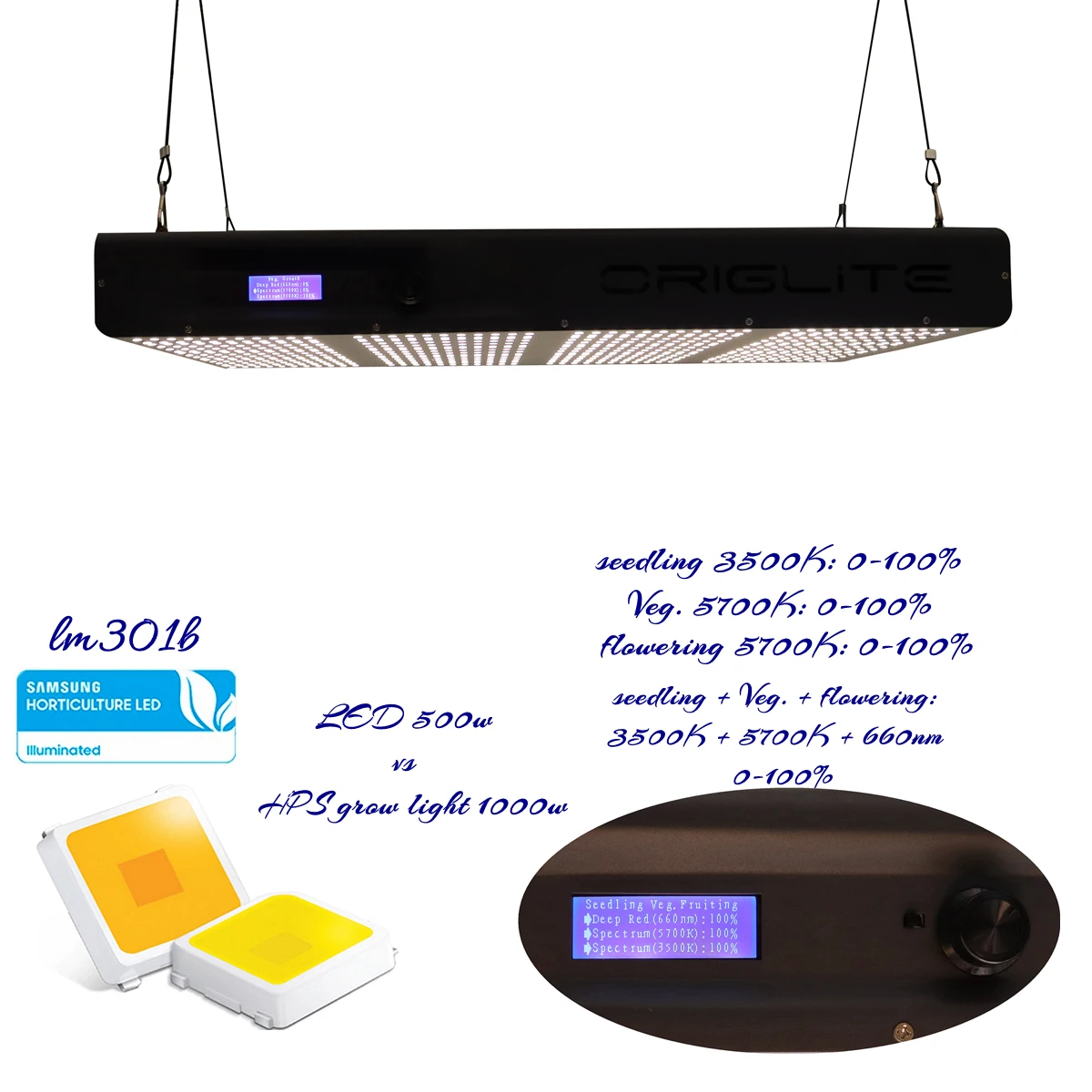 Spectrum Control LCD Screen lm301b led grow light dimming smarter controller grow led