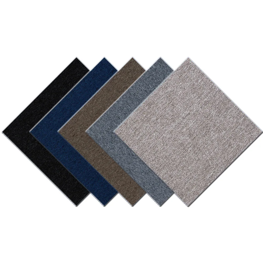 Hot Sale Cheap PT51 Plain and Solid 50X50CM Gray Black Color 100% Polypropylene Carpet Tile