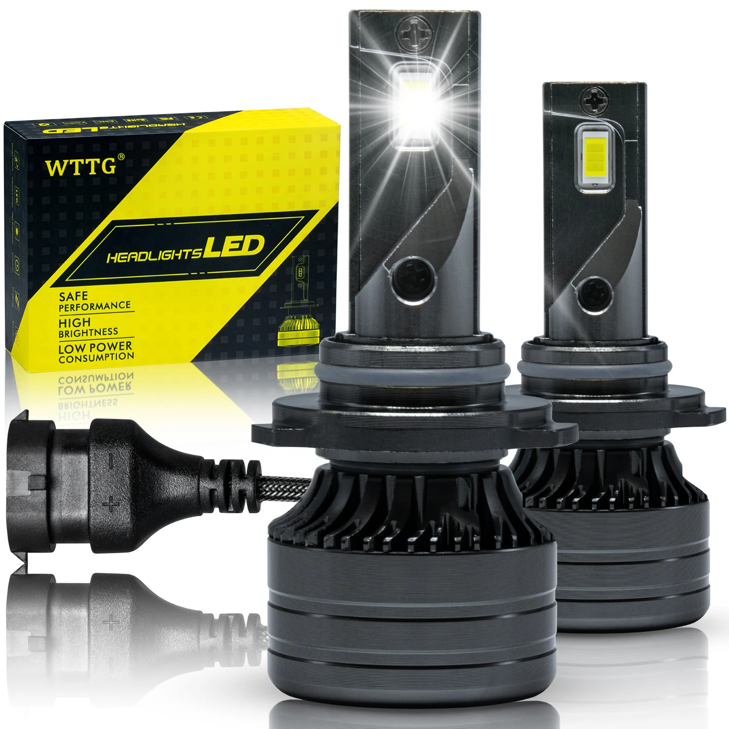 Wttg High Quality 4sided H7 H4 LED Bulb 150/100w 360 Degree Super Bright Car Headlights H4 H11 HB3 9005 /Auto Led Headlight
