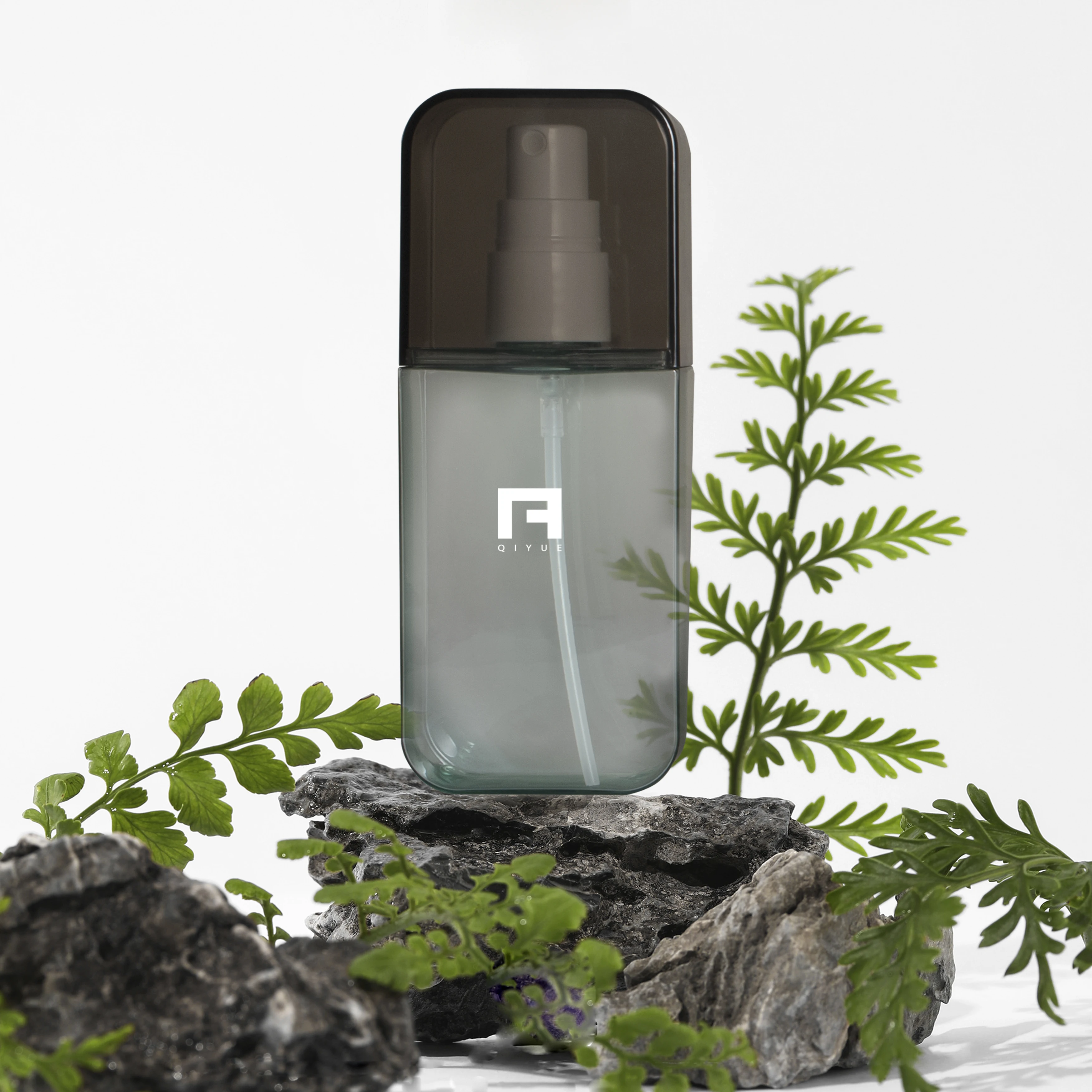 50ml 60ml black flat square cosmetic bottles mist spray bottle round and square portable plastic spray bottle