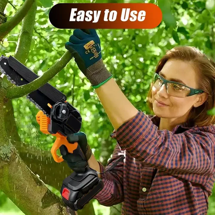 Mini Best Electric Cordless Small Handheld Chain Saw with Rechargeable Battery 6 inch Mini Power Chain Saw for Yard Work