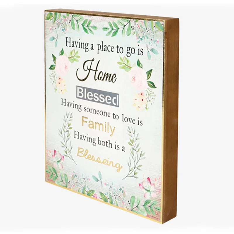 Customized Living Room Decorations English Flowers Wood Decor Wall Hanging Ornaments Background Wall Painting Home Decor