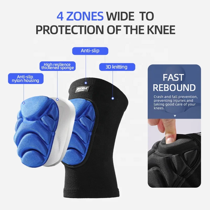 JINGBA Flexible Adult Knee Pads Thick EVA Foam for  for House Cleaning Construction Work Volleyball Football Dance Knee Sleeve