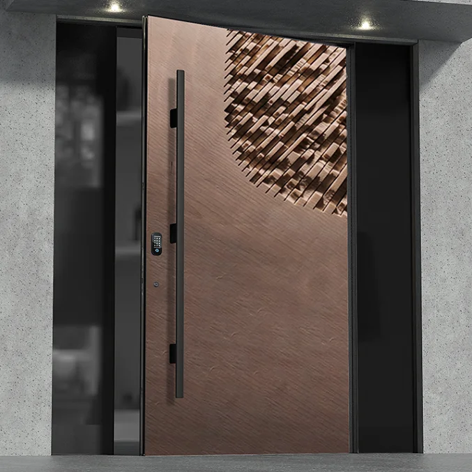 Residential armored modern design exterior security metal door competitive security door anti theft front door