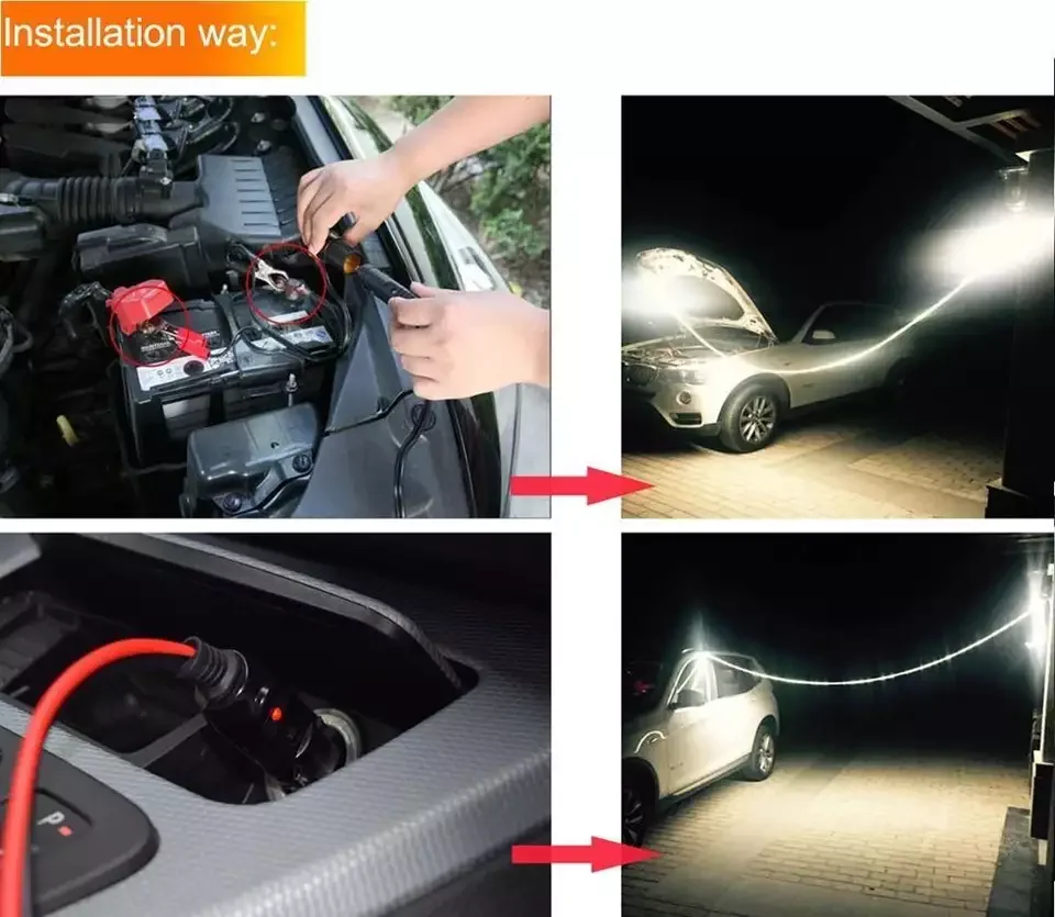 Car Hood Led Rope Light Waterproof RV Interior Lighting White Outdoor Lantern Work Hiking Camping Tent Hanging Awning Led Light