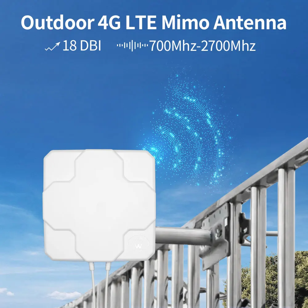 New Items Outdoor 4G High Gain Panel Antennas 4G LTE Outdoor MIMO Panel 18dbi 698-2690MHz Directional External Antenna