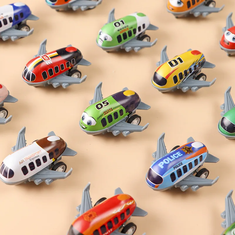 5.2cm Simulation Mini Alloy Passenger Plane Toy Unisex Inertia Effect with Return Force for Kids Vinyl Taxi Model