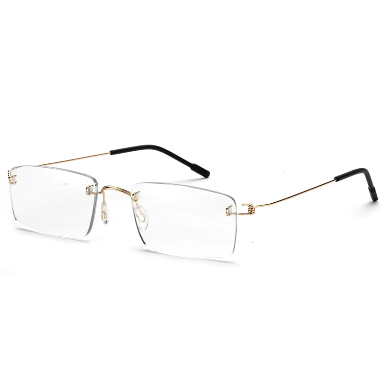 High Quality Metal Hinge Reading Glasses, Rimless Clear Reading Glasses Men Factory Custom Wholesale