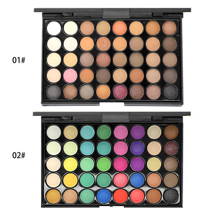 Earth smoky 40 color matte pearl pressed multichrome uv organic virgin eyeshadow sombras de ojos eye shadow palette custom logo