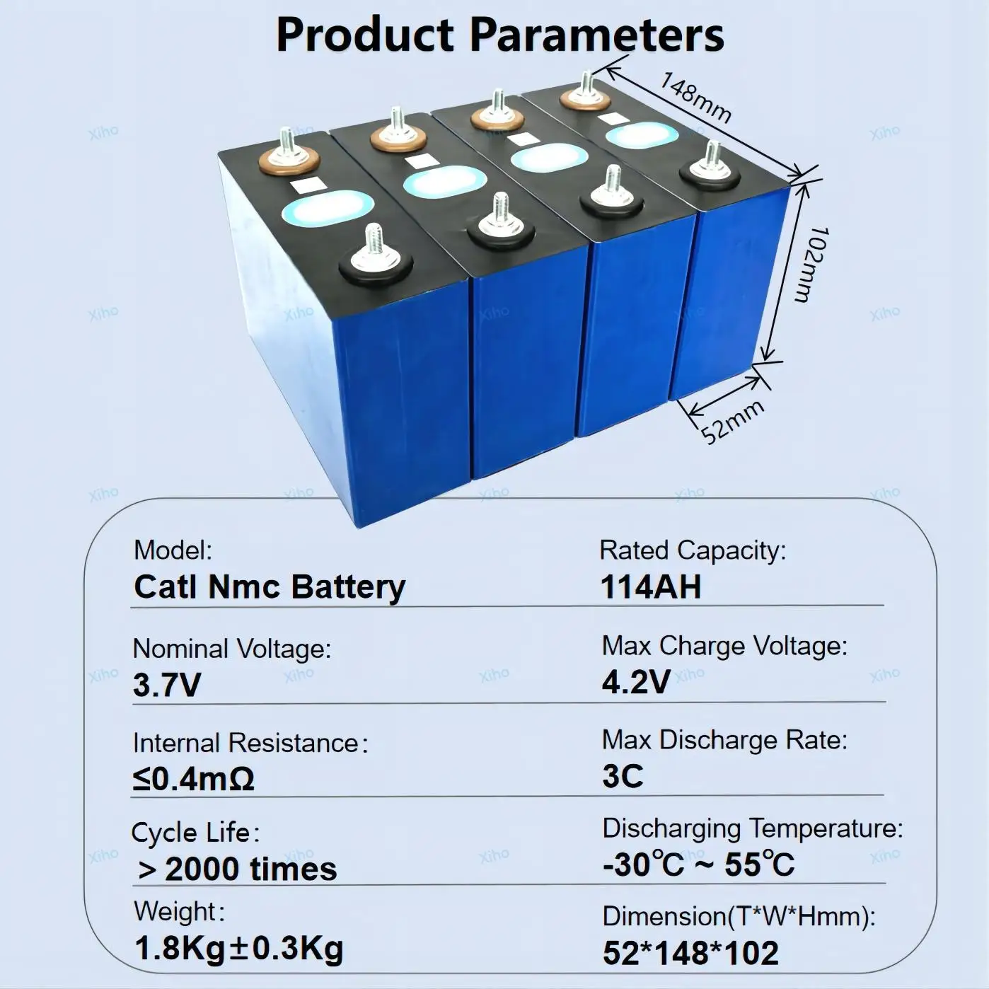 Catl 3.7V 114Ah Ncm 811 Battery 3.7V Rechargeable Prismatic Cell Nmc 114Ah Battery Lithium Ion Batteries