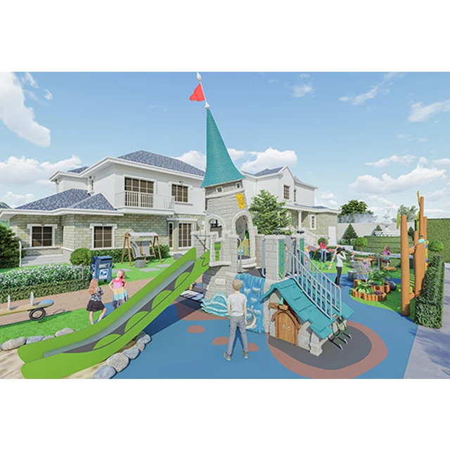
COWBOY adventure castle playground Children Outdoor Playground Slide Equipment kids theme park  (1600094206999)