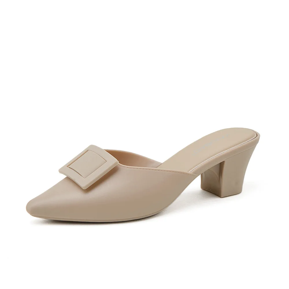 Summer Retro Jelly Plastic High-heeled Slippers Ladies Fashion Casual Shoes Non-slip Wedges Sandals