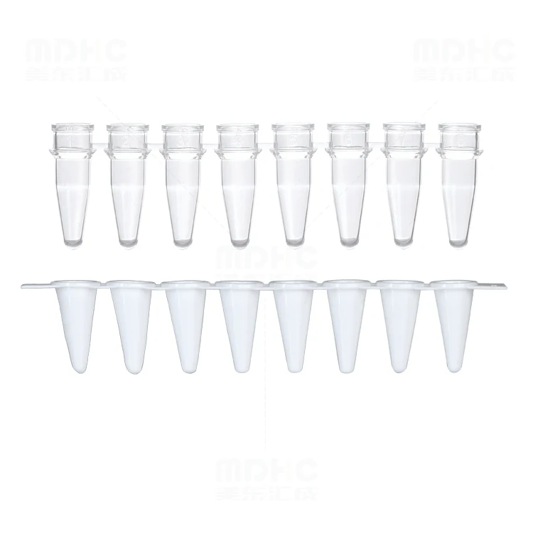 Disposable Plastic DNA & RNA Free 8 Strip PCR Tube for Real Time PCR Test
