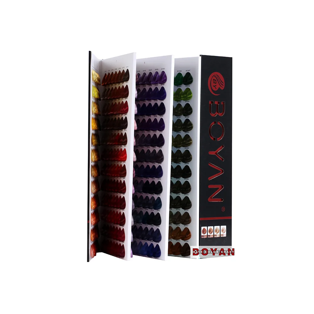 
China hair color chart manufacturer Boyan hair color chart/swatch book 