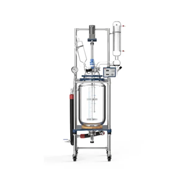 jacketed Glass Reactors RYGR10/ 20/ 30/ 50/ 80/ 100 L chemical lab reactor use machine for big material feeding