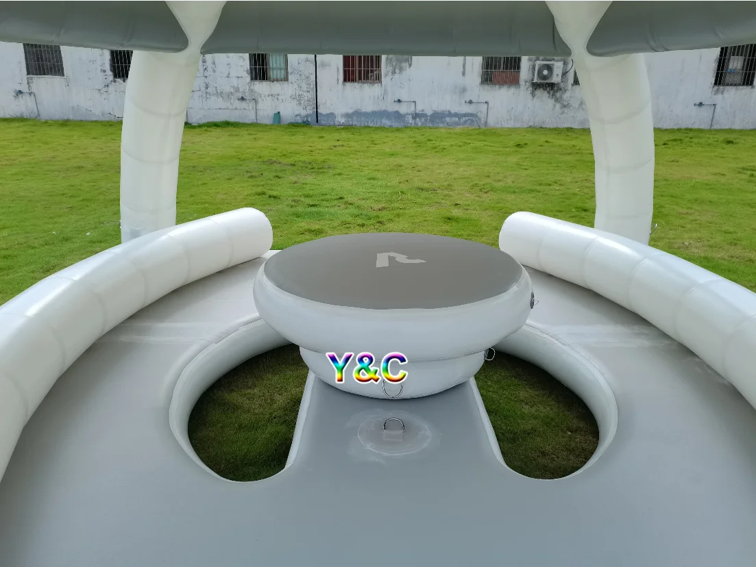 Inflatable water floating island platform kids inflatable sea floating dock Play water floating tent for adults