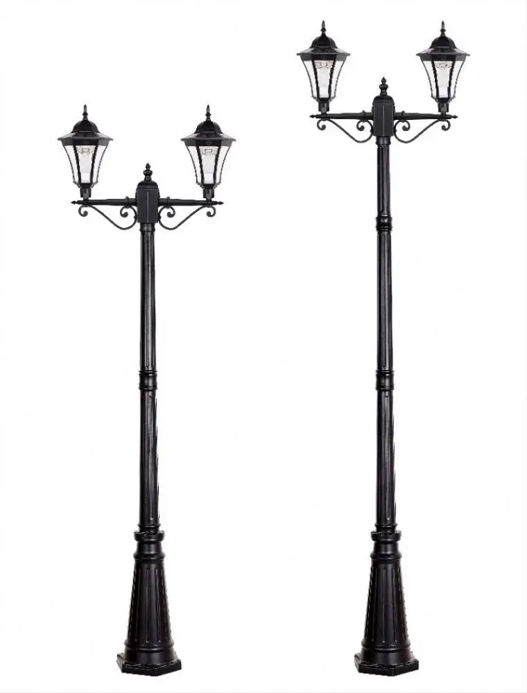 
Black Die-cast Aluminum Glass Solar Powered Rechargeable Battery Operated Light&Body Sensor Wall/Stigma/Lawn/High Pole light 