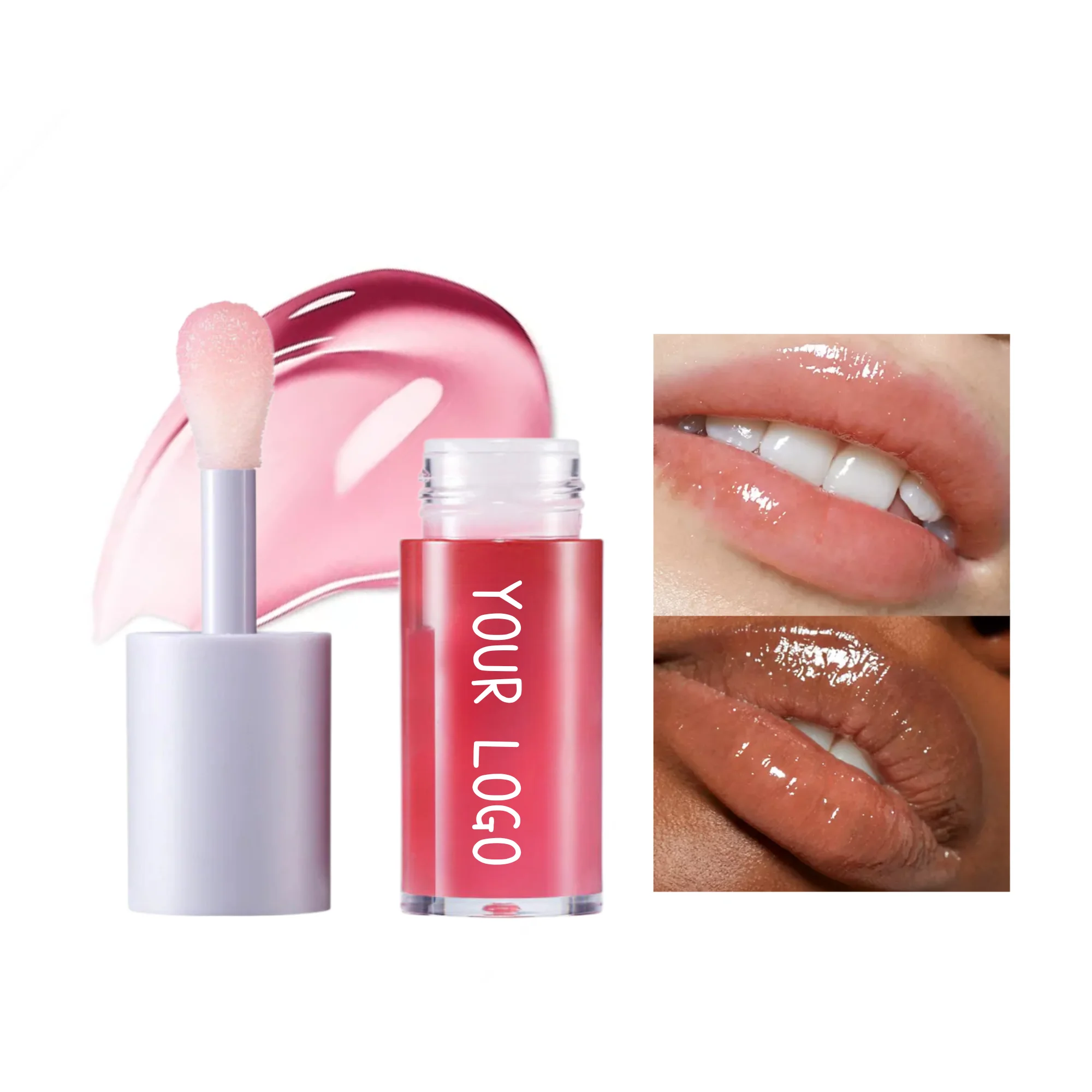 No Logo or Make Your Own Logo Lip Oil Tint Lightweight Plumping Collagen Lip Plumper Oil