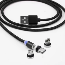Wholesale 3-in-1 Magnet USB Ladekabel magnetic USB Laden Kabel for iPad Samsung iPhone Huawei