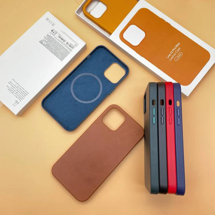 Luxury Leather Magnetic Wireless Charging Magsafing Phone Case For iPhone 15 14 13 12 Pro Max Plus Ultra Cover