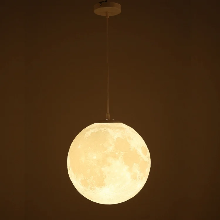 Nordic northern europe style decoration remote control round moon pattern ceiling lamp for restaurant,bedroom,hotel,home