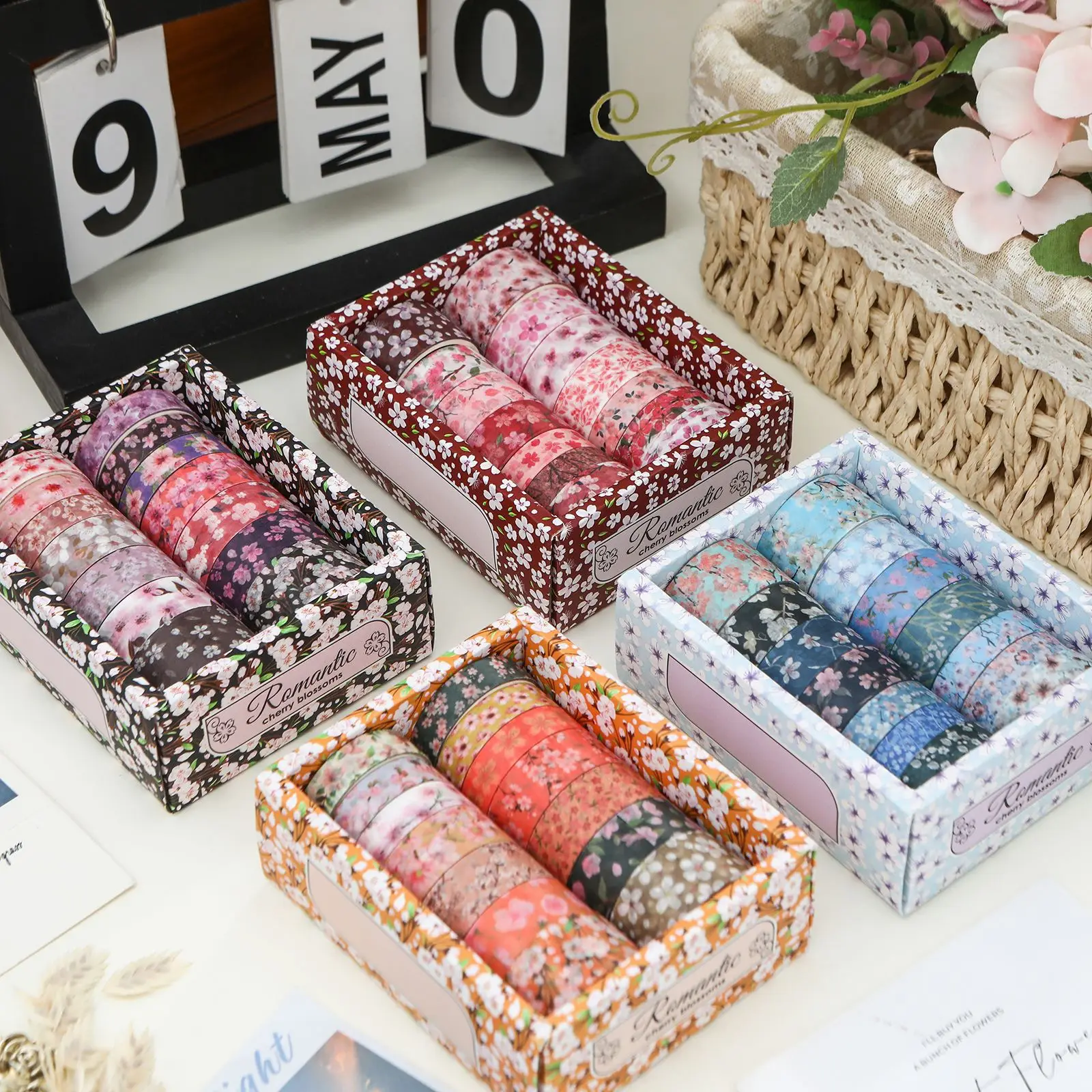 14 rolls cherry blossoms washi masking tape set for diy handcraft journaling decoration japanese style tapes