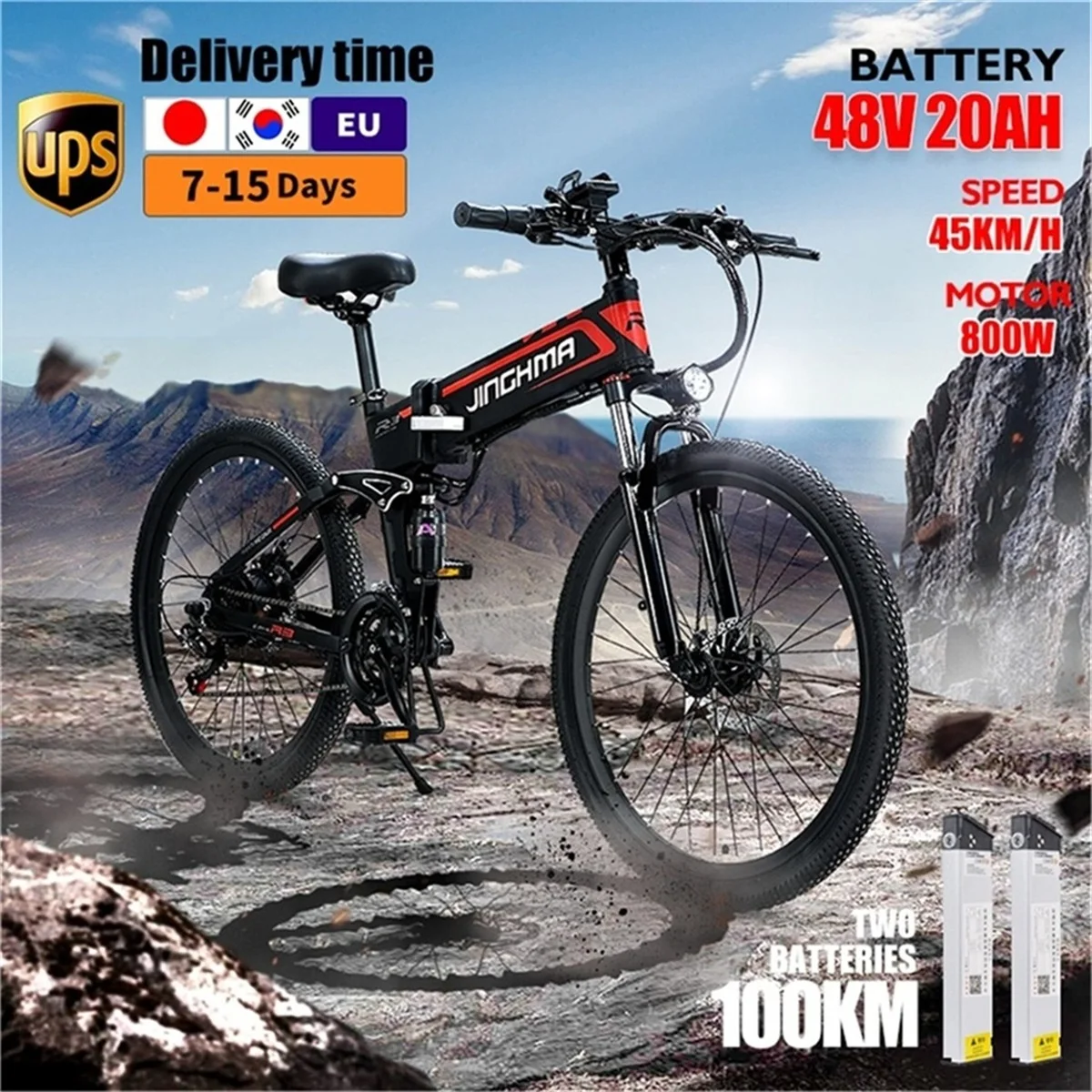 Good Qualify 800W Motors Electric Motor Bike 48V Electric Bike Battery With LED Display For Adult