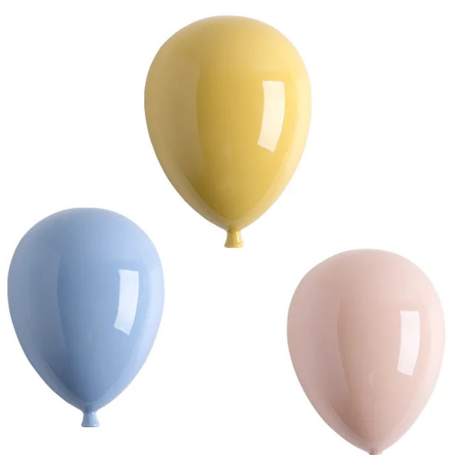 Home Soft Decorations Fashionable Light Luxury Balloon Shaped Ceramic Wall Hanging Crafts for wall decoration