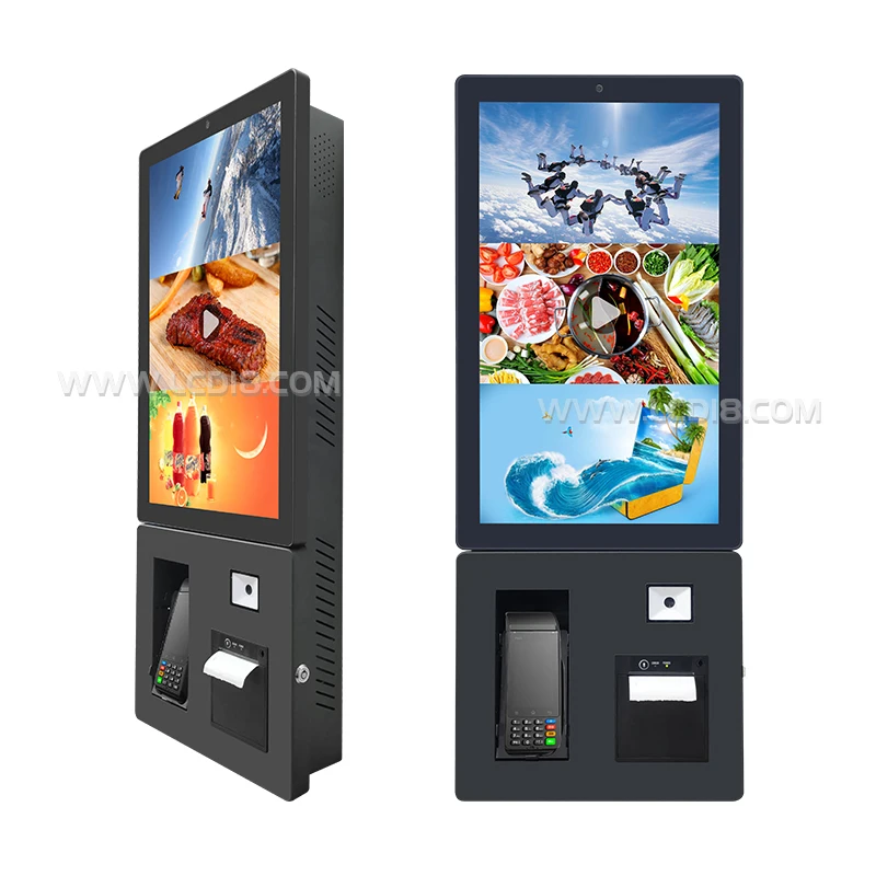Flat  Vertical Touch Screen Restaurant Self-Ordering Terminal All in One Self Ordering Kiosk 21.5inch 24inch 32inch