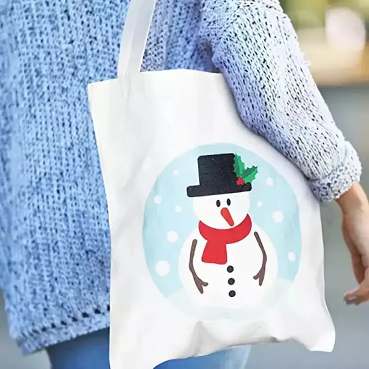 Christmas Gift Package Promotion Grocery Cotton Canvas Bag Custom Printed Logo Tote Shopping Cotton Canvas Bag
