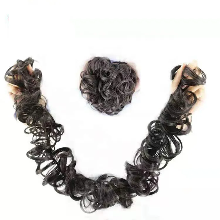 
Synthetic Mixed Color Bun Rubber band Chignon Pieces Hair Accessories Hairpieces Elastic Extensions Hair Flower Bun 