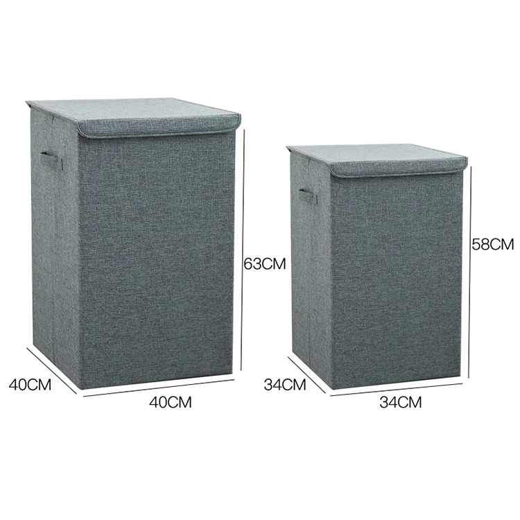 Collapsible Waterproof Canvas Round Fabric Storage Laundry Hamper Basket Safe