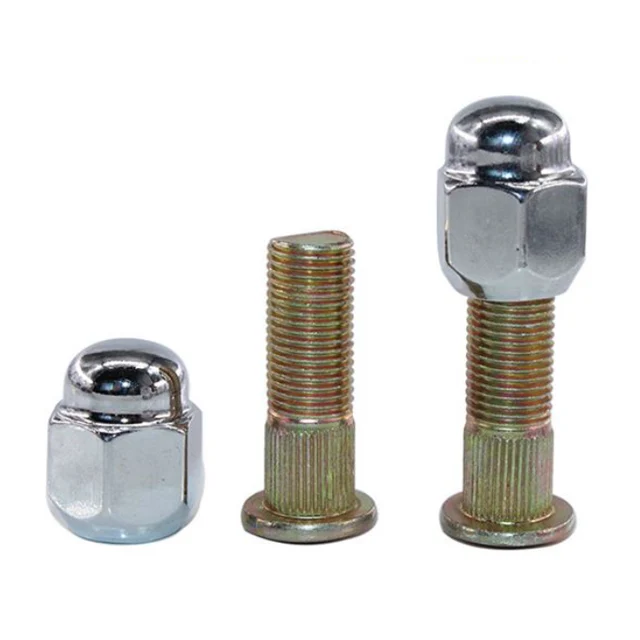 Wholesale Custom Wheel Studs M12-1.25X50 Shockproof Serrated Right Hand Thread Wheel Hub Bolt And Nut