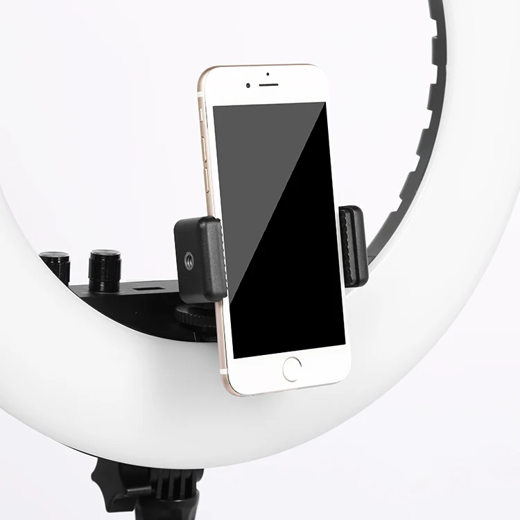 
12 inch ring light tabletop shooting annular lamp makeup light for video YouTube with tripod phone holder 