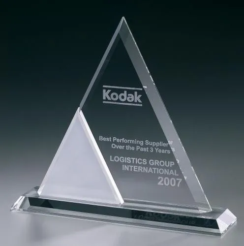 Wholesale Factory Triangle Acrylic Award Trophy Custom Shape Award Trophy