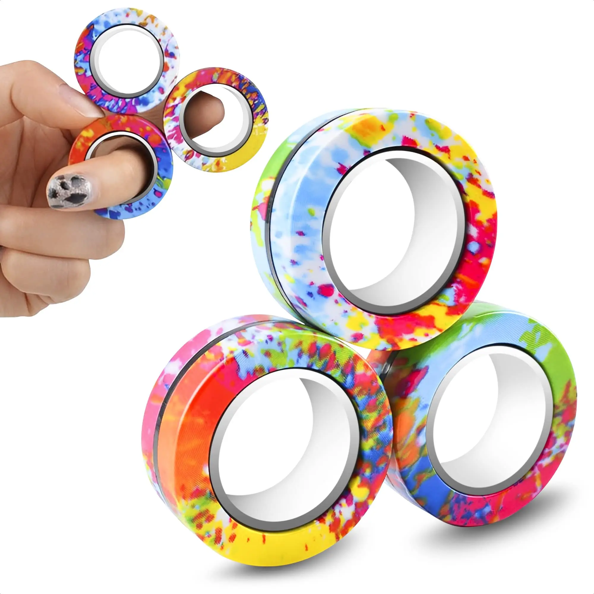 Fingers Magnet Rings Stress Relief Magical fidget Toys for Training Relieves Autism Magnetic Ring Fidget Spinner Toys