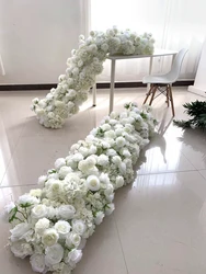 A-1156 популярное событие, украшенные цветочным настольная дорожка белый шелк искусственный цветок настольная дорожка свадебная АРКА цветок