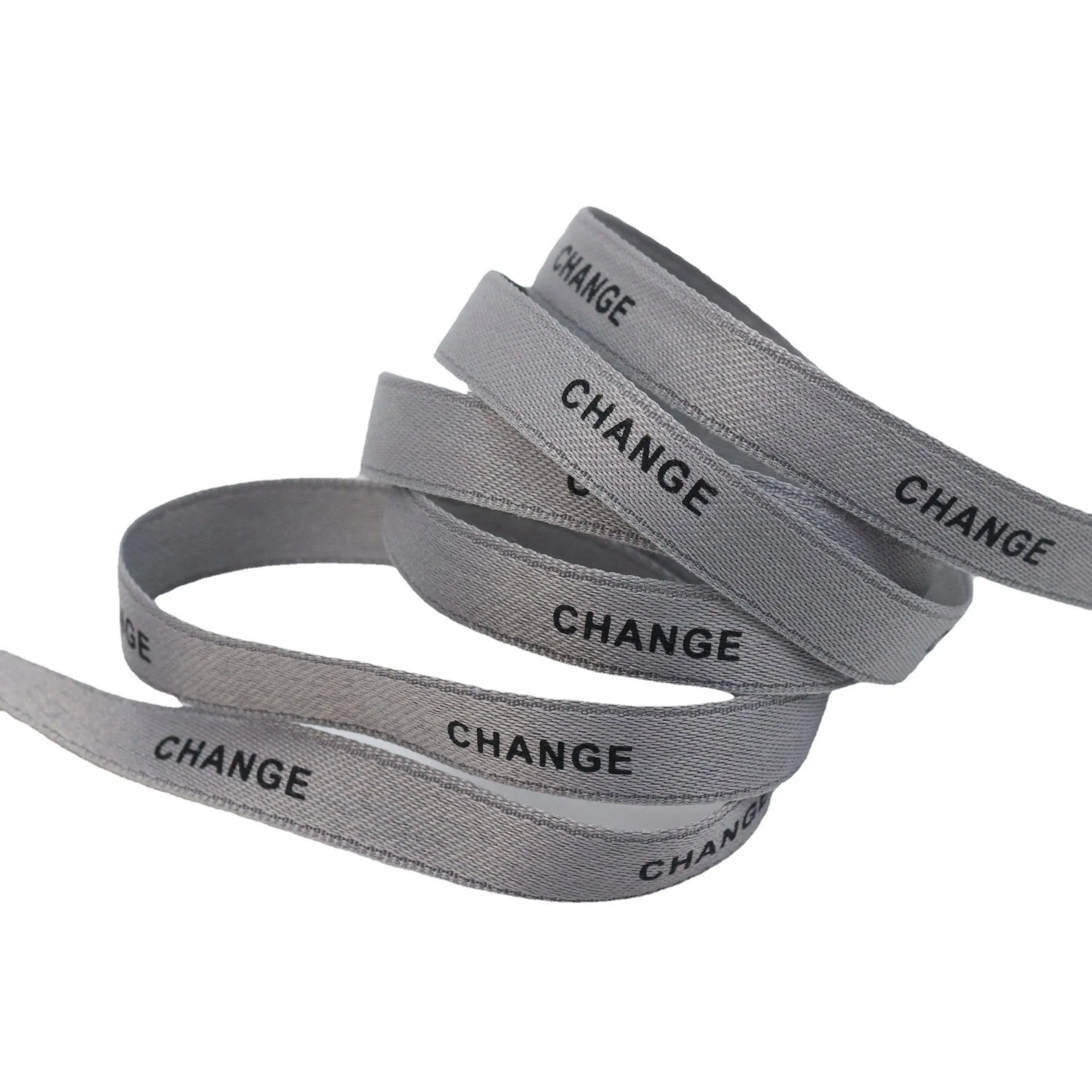 Wholesale Custom 1 Inch Black Polyester Ribbon Gold Foil Logo Grosgrain Printed Ribbon