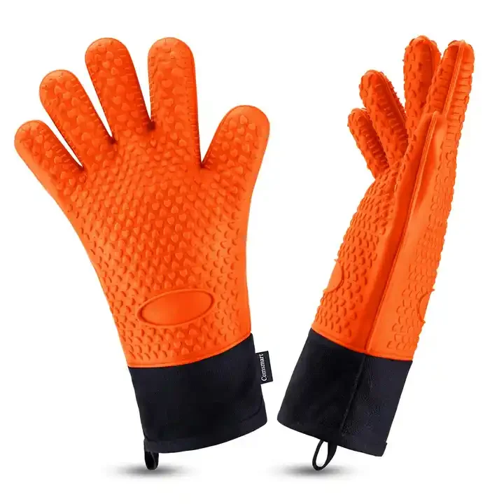 Best Selling Anti-Slip Heat Resistant Gloves Durable Silicone Oven Gloves For Cooking Baking Use