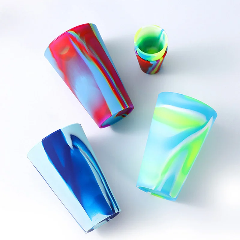 New Wine Tea Cup Custom Silicone Beer Drinking Cup BPA-Free Unbreakable Silicone Cup with Lids and Straws