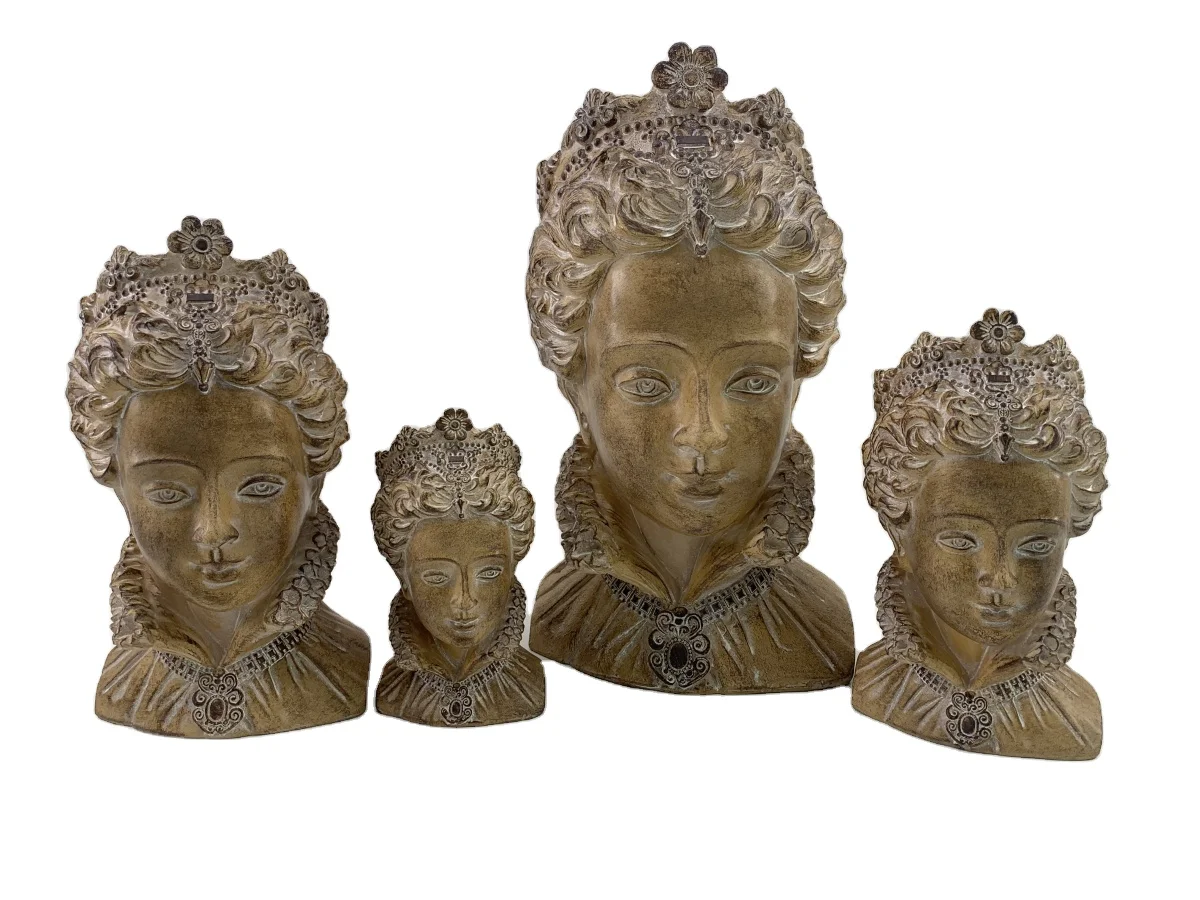 Customized New design mold making resin black women head statue ornaments