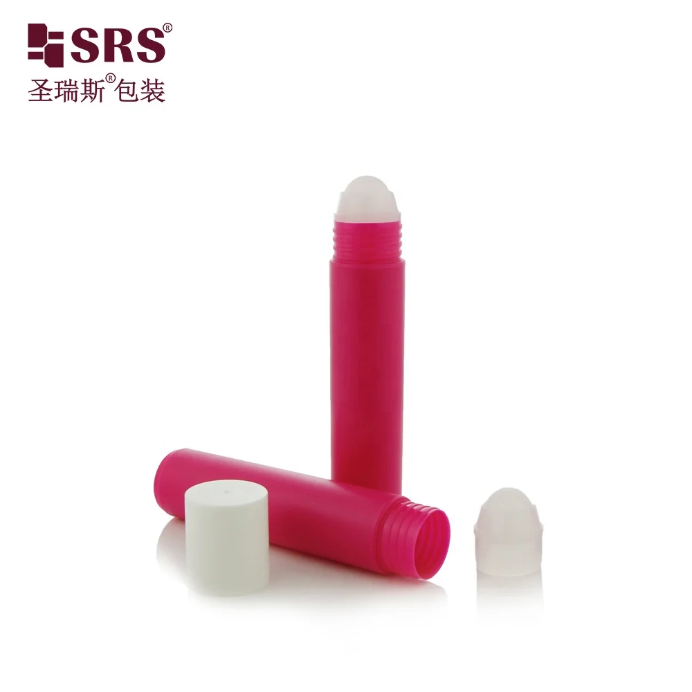 RPP(P)-35ML New Arrival Burgundy Colored Injection Empty Bottle with Big Plastic Roll on Ball Tip for Massage Gel