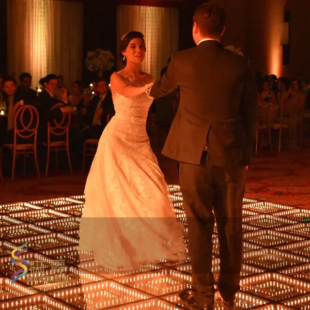 Indoor Outdoor Portable Tempered Glass Wedding Banquet Concert Stage 3D Mirror Dance Floor Tiles