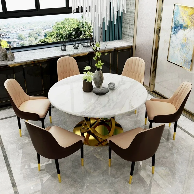 Dining Furniture Pu Leather Dining Chairs Multi Color Upholstered Soft Armchair Modern Simple Household Leisure Hotel Chair