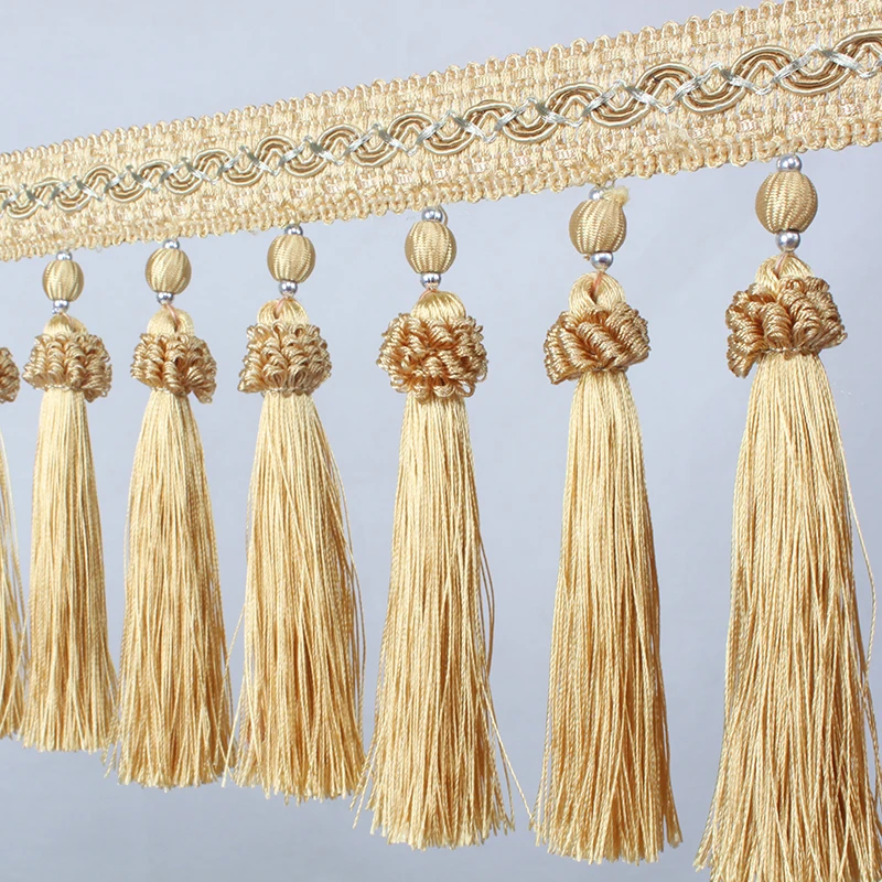 
Long Tassel Fringe 100% Polyester Yarn Handmade For Big Curtain Table Cloth 