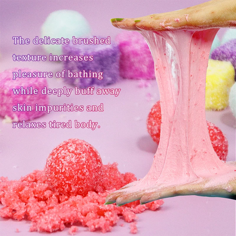Private Label Custom Bulk DIY Ball Scrub Private Label Smooth Skin Exfoliate Foaming Vegan Sugar Cubes Body Scrub
